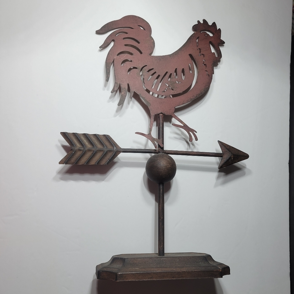 Rooster Weather Vane Centerpiece Metal Retro Rustic Decorative Farmhouse Country